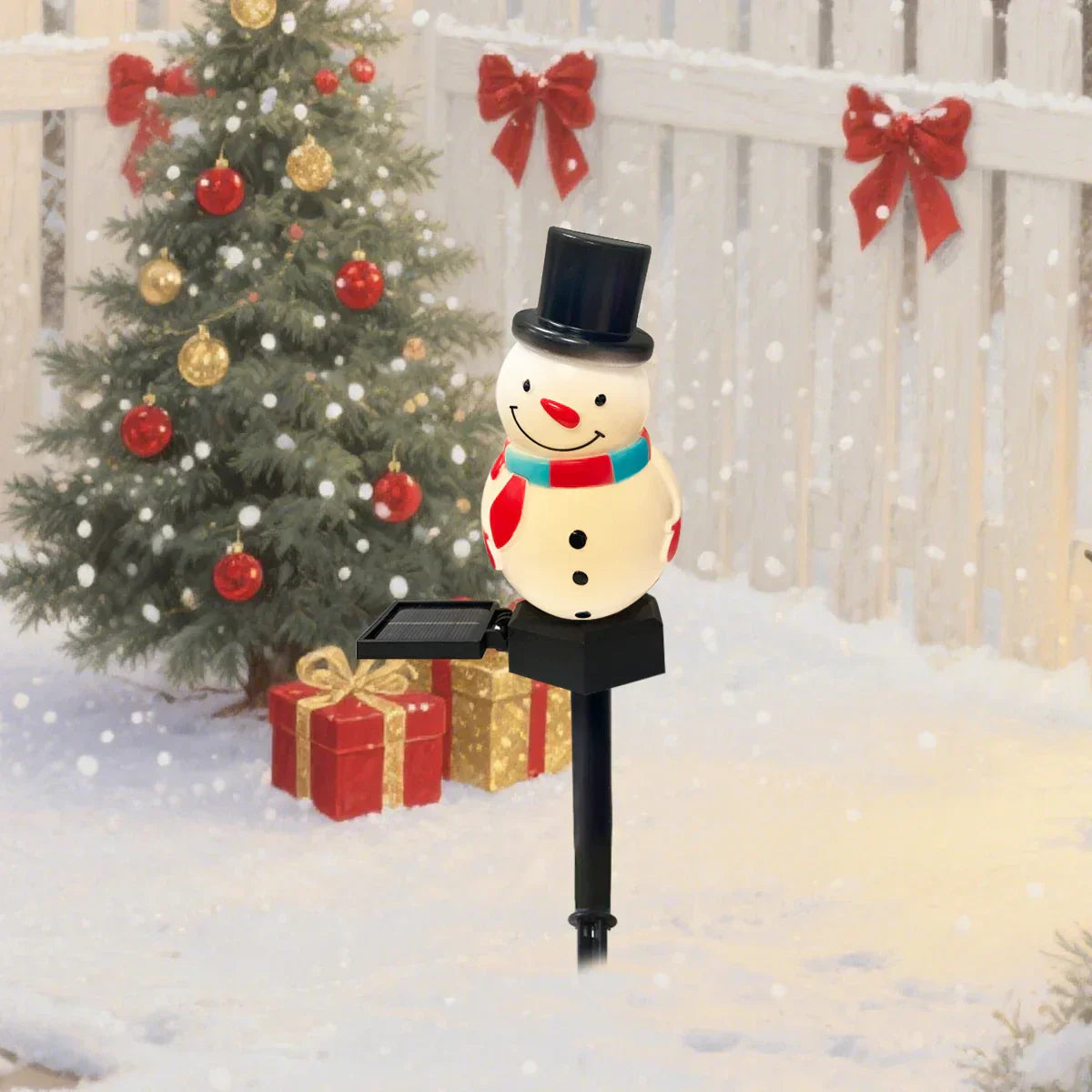 SnowGlow Solar Snowman Path Lights – Waterproof LED Garden Lights | Festive Outdoor Christmas Decoration