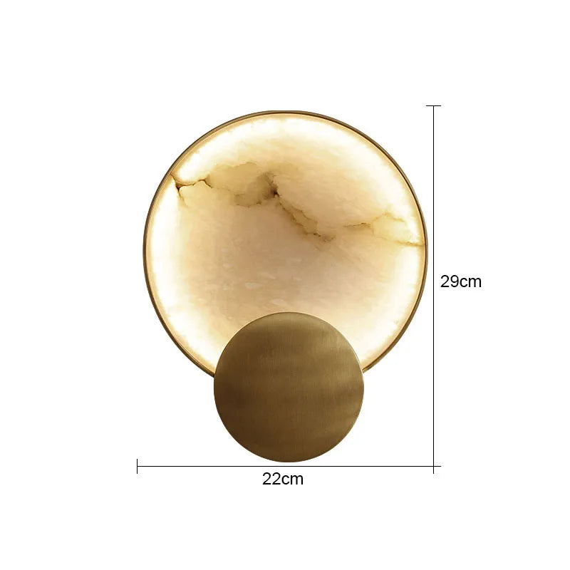 Marble Wall Light – Modern Gold LED Wall Lamp | Luxury Ambient Lighting | Contemporary Stone Interior Feature