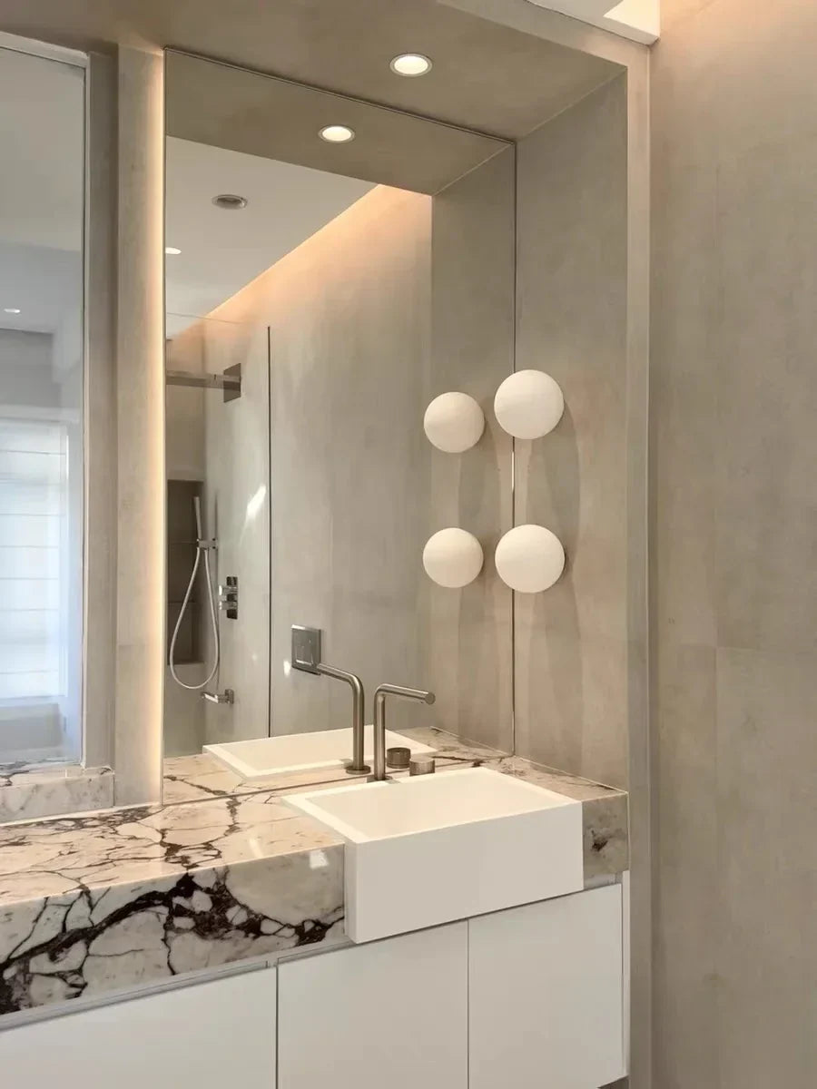 Orbelle Glass Wall Light – Frosted Globe LED Sconce | Modern Ambient Lighting | Timeless Interior Elegance