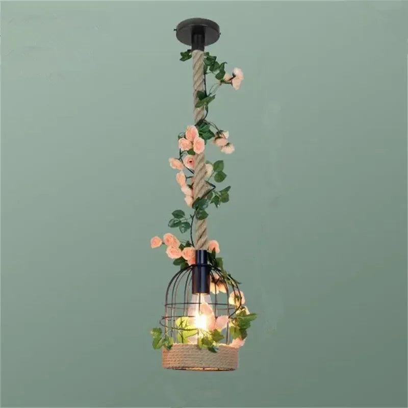 Vintage Farmhouse Chandelier – Industrial LED Pendant Light | Rustic Dining & Café Lighting | Statement Ceiling Feature