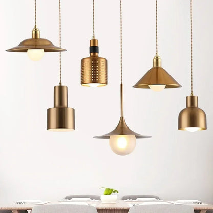 Gold Nordic Pendant Light – Modern LED Hanging Lamp | Scandinavian Luxury Interior Lighting