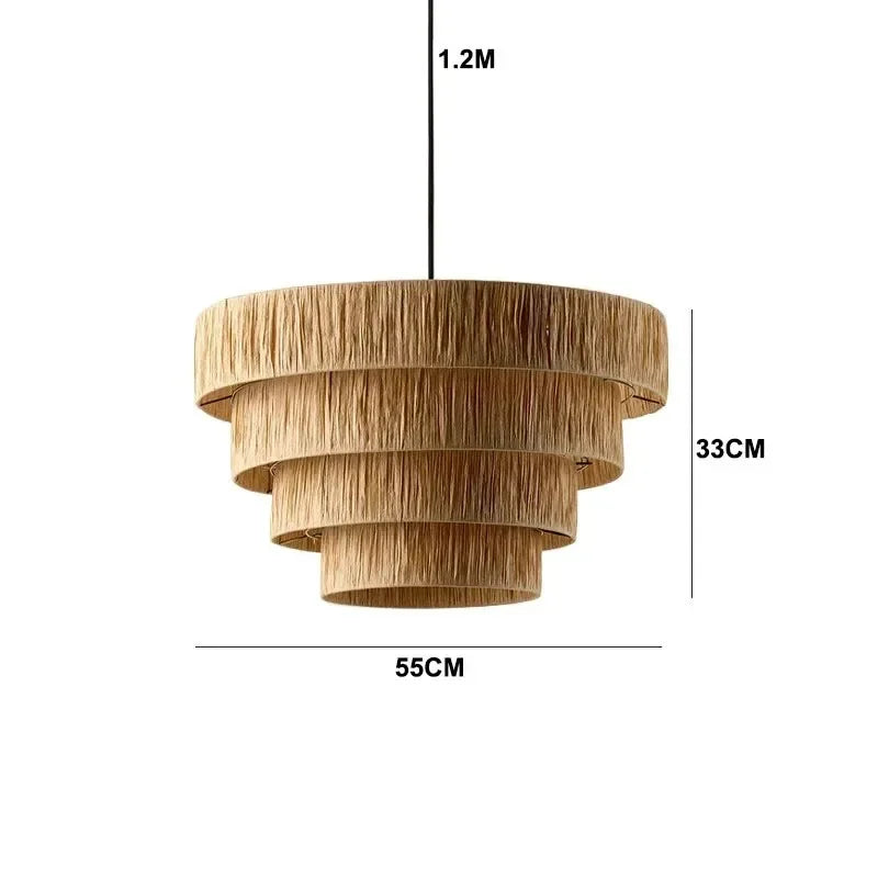 Wabi Sabi Rattan Pendant Light – Handwoven Japanese Ceiling Lamp | Natural Ambient Lighting | Artisan Interior Feature