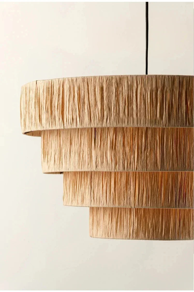 Wabi Sabi Rattan Pendant Light – Handwoven Japanese Ceiling Lamp | Natural Ambient Lighting | Artisan Interior Feature