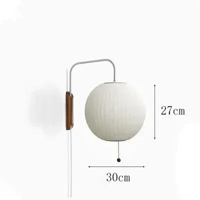 Japandi Silk Wall Light – Handwoven Fabric & Wood Wall Lamp | Soft Ambient Lighting | Contemporary Japanese-Inspired Design