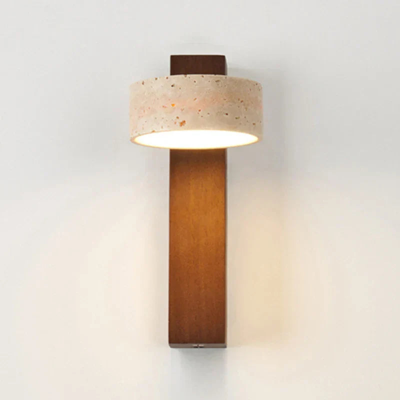 Travertine Wall Light – Wabi-Sabi LED Wall Lamp | Natural Stone Ambient Lighting | Japandi Interior Décor