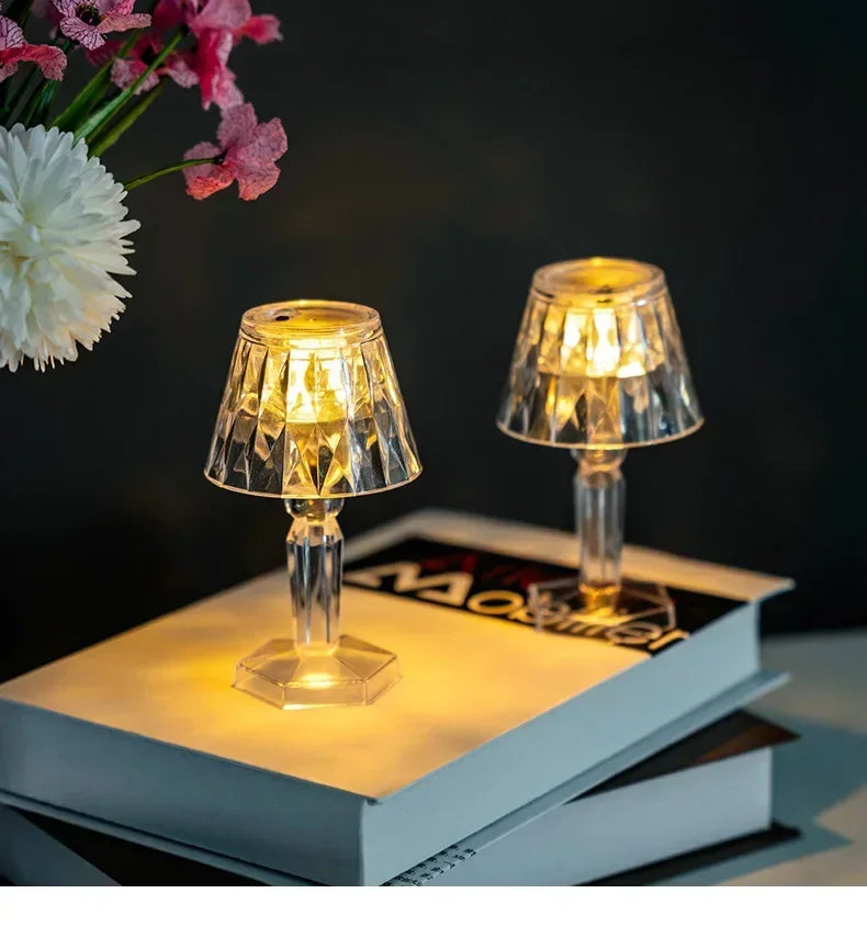 Crystal LED Table Lamp – Colour Changing Touch Night Light | Decorative Bedside Lamp | Elegant Ambient Lighting