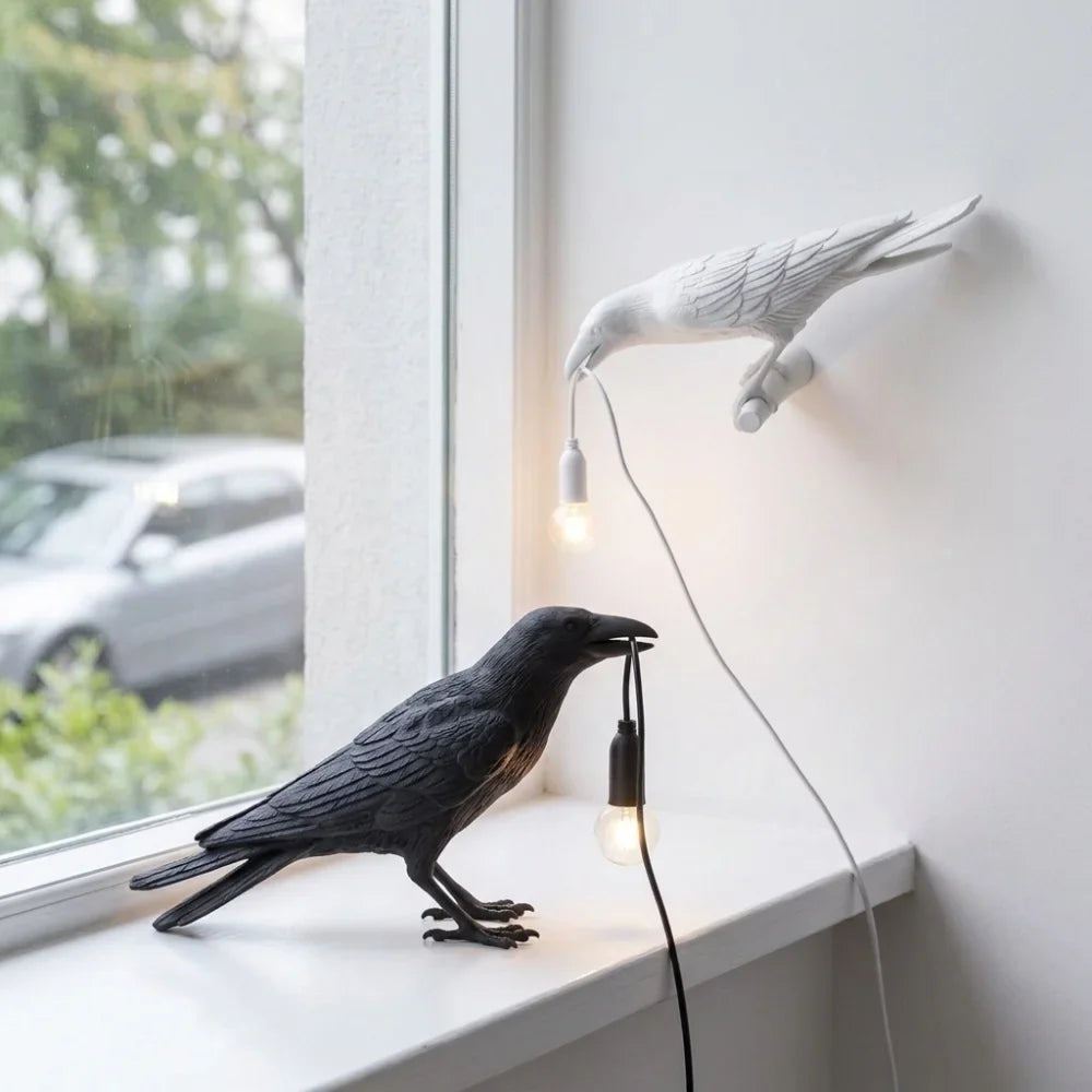 Lucky Bird Resin Table Lamp – Modern LED Decorative Table Light | Contemporary Bedroom & Living Room Lamp | Designer Home Décor