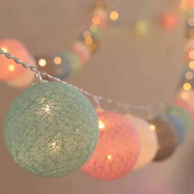 LumiCotton LED Cotton Ball String Lights – Decorative Fairy Lights for Home, Garden & Seasonal Celebrations