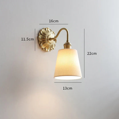 Frosted Glass LED Wall Light with Copper Finish – Modern Luxury Wall Sconce | Elegant Ambient Lighting