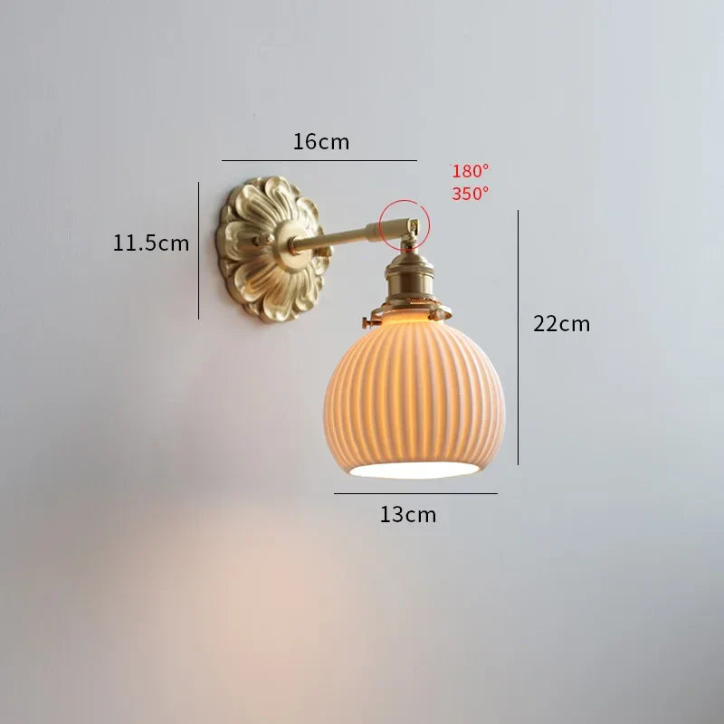Frosted Glass LED Wall Light with Copper Finish – Modern Luxury Wall Sconce | Elegant Ambient Lighting