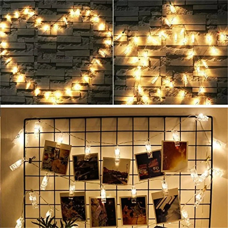 LumaClip LED Photo Clip String Lights – 3M Decorative Photo Display Lights | 20 LED Clips for Photos, Cards & Seasonal Décor
