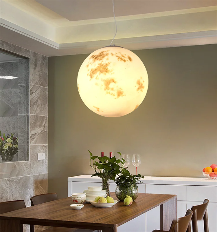 Moonlight Halo LED Pendant Light – Scandinavian Designer Ceiling Lamp | Contemporary Ambient Lighting | Statement Interior Feature