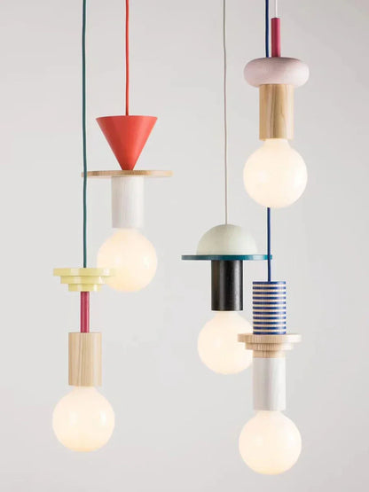 Halden Wood Pendant Light – Nordic LED Hanging Lamp | Minimalist Wooden Ceiling Light for Contemporary Interiors