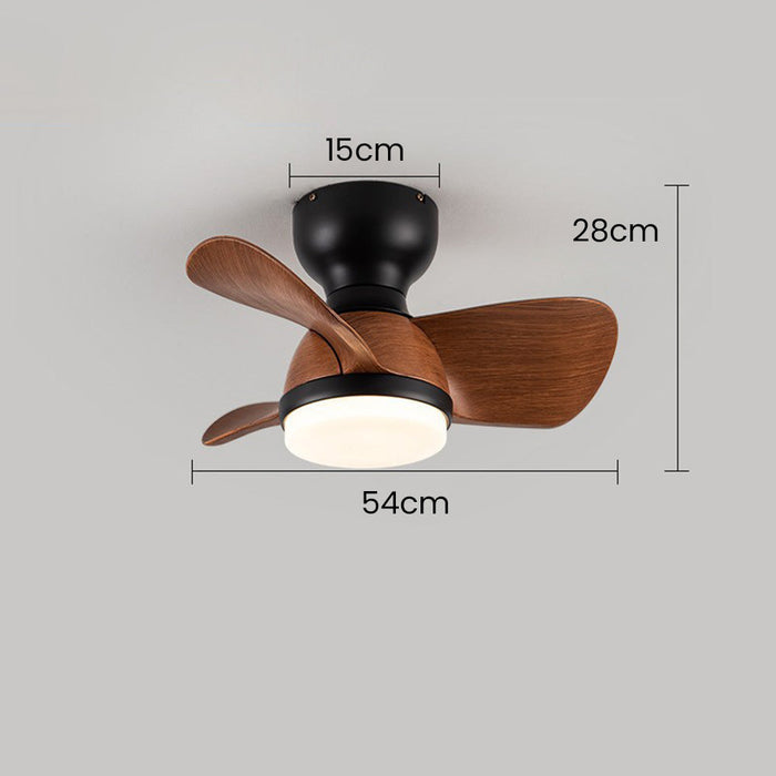 Einfacher, stilvoller Deckenventilator mit LED-Beleuchtung-Leuchtezauber