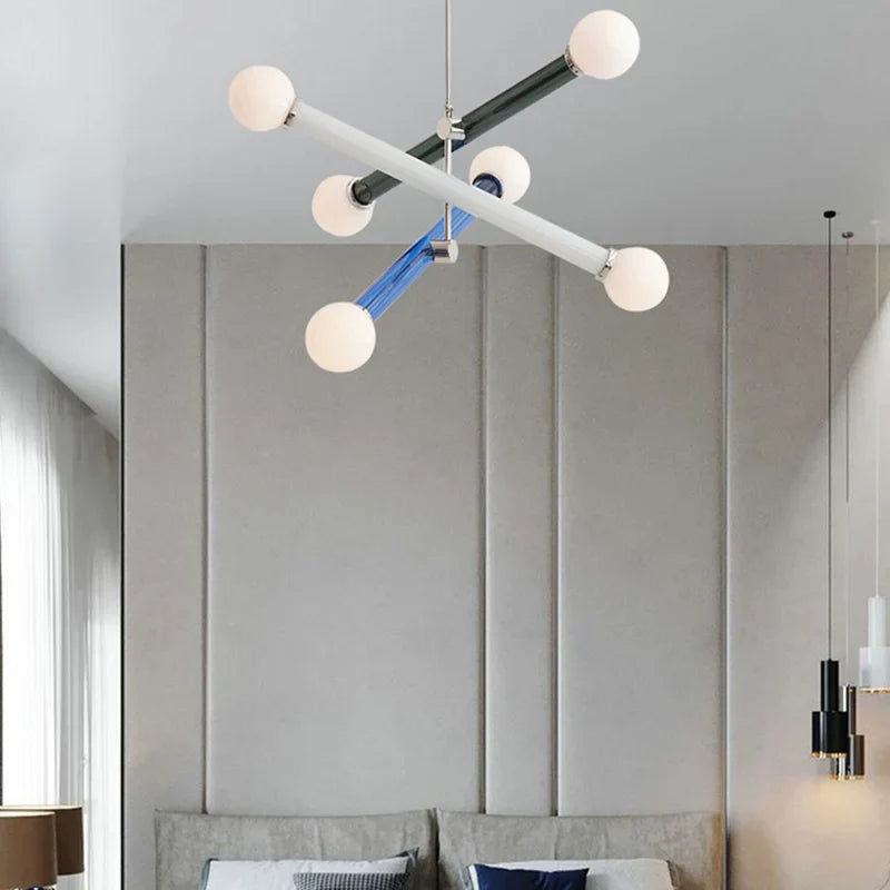 ArtGlow Modern Colorful Chandelier – Art Deco Glass & Acrylic Pendant Light for Contemporary Interiors