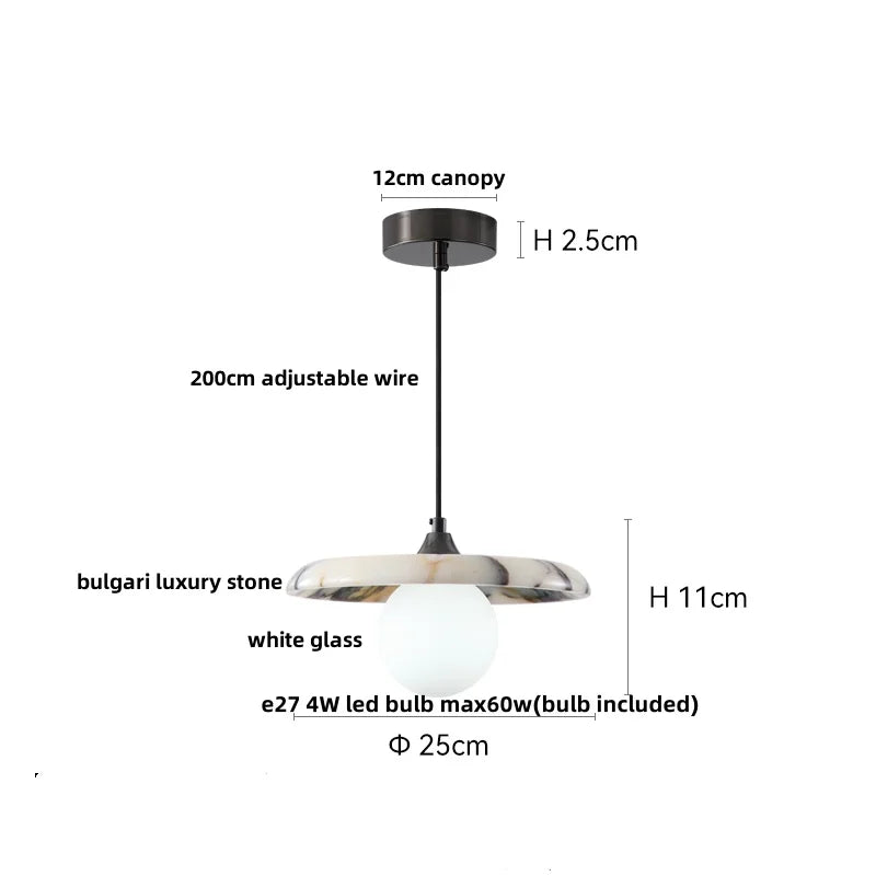 Bulgari Stone Pendant Light – Wabi-Sabi Marble Ceiling Lamp | Luxury Ambient Lighting | Contemporary Interior Statement