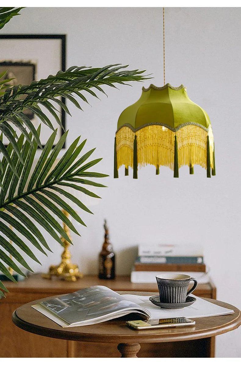 Versailles Tassel Pendant Light – French Vintage Chandelier | Luxury Fabric Ceiling Lamp | Timeless Interior Elegance