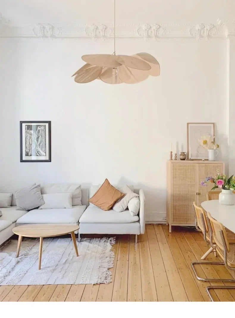 Floral Fabric Pendant Light – Designer E27 Ceiling Lamp | Artistic Ambient Lighting | Contemporary Statement Feature