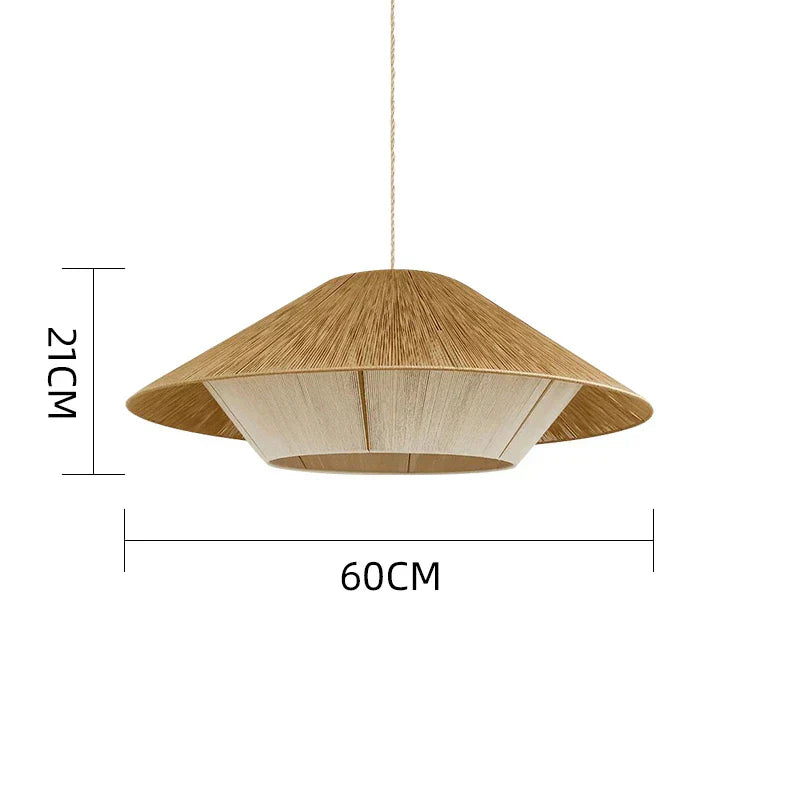 Wabi Sabi Rattan Pendant Light – Handwoven Bamboo Ceiling Lamp | Dimmable Natural Lighting | Artisan Japanese-Inspired Design
