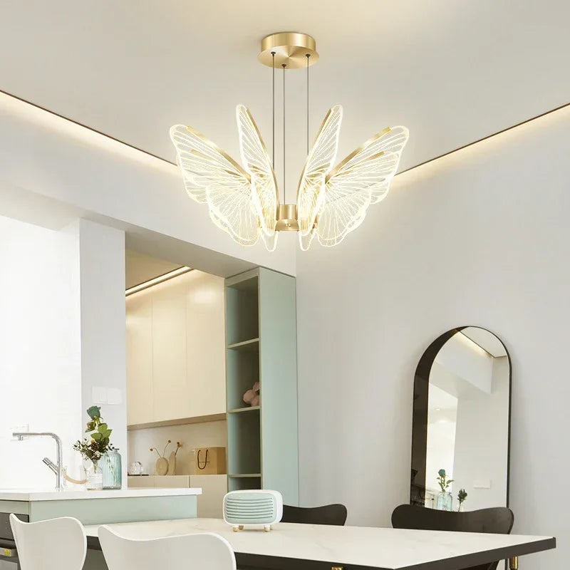 Butterfly Glow LED Pendant Light – Dimmable Designer Ceiling Light | Remote-Controlled Ambient Lighting | Contemporary Luxury Interior Feature