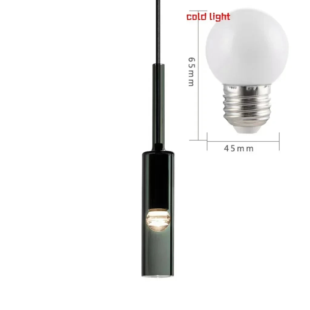 Noir Glass Pendant Light – Contemporary E27 Ceiling Light | Elegant Ambient Illumination | Modern Interior Statement