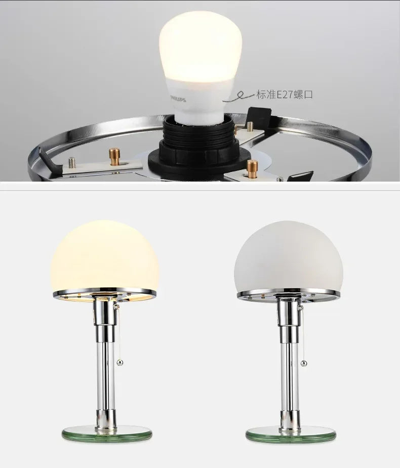 Luméhaus Table Lamp – Nordic Glass & Chrome Designer Lamp | Modern Ambient Lighting for Elegant Interiors