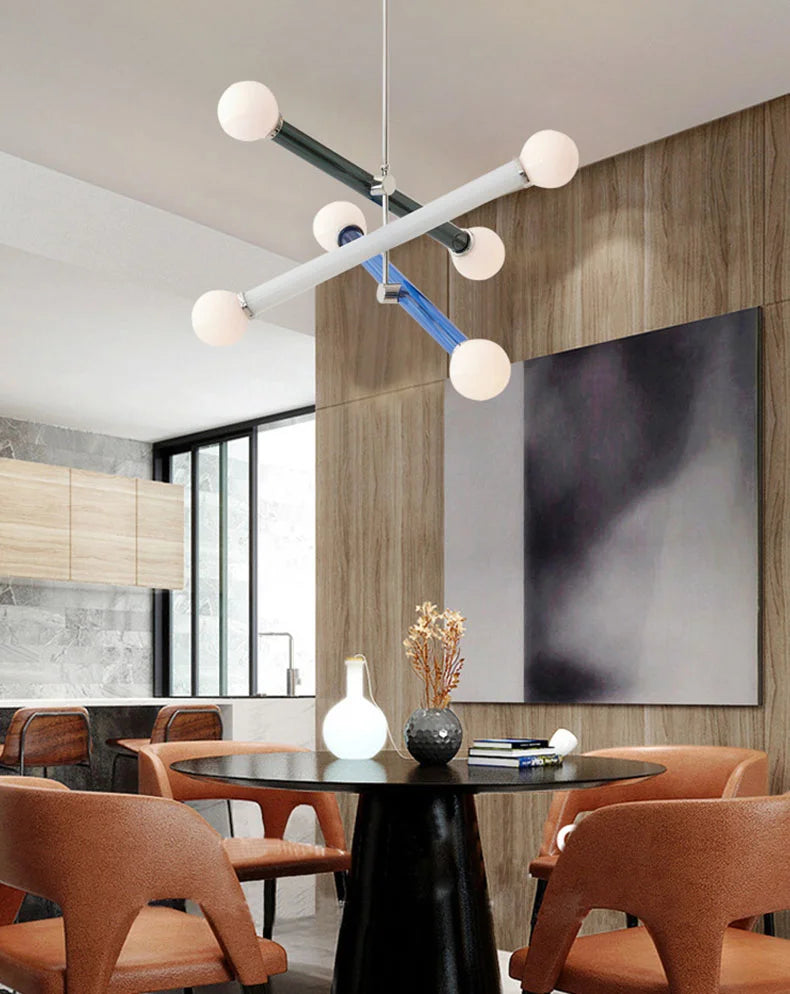 ArtGlow Modern Colorful Chandelier – Art Deco Glass & Acrylic Pendant Light for Contemporary Interiors