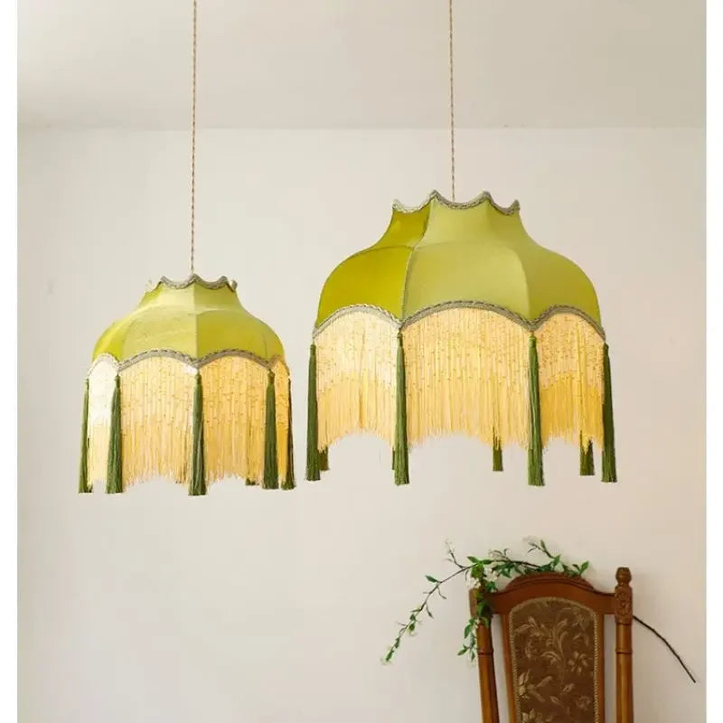 Versailles Tassel Pendant Light – French Vintage Chandelier | Luxury Fabric Ceiling Lamp | Timeless Interior Elegance