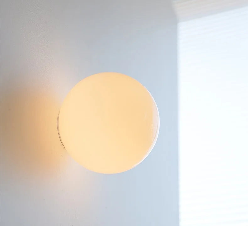 Orbelle Glass Wall Light – Frosted Globe LED Sconce | Modern Ambient Lighting | Timeless Interior Elegance