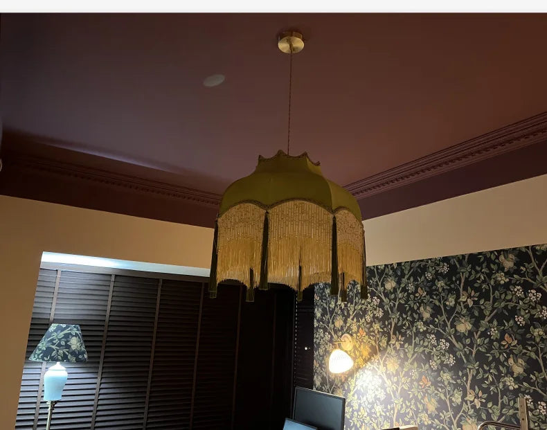 Versailles Tassel Pendant Light – French Vintage Chandelier | Luxury Fabric Ceiling Lamp | Timeless Interior Elegance