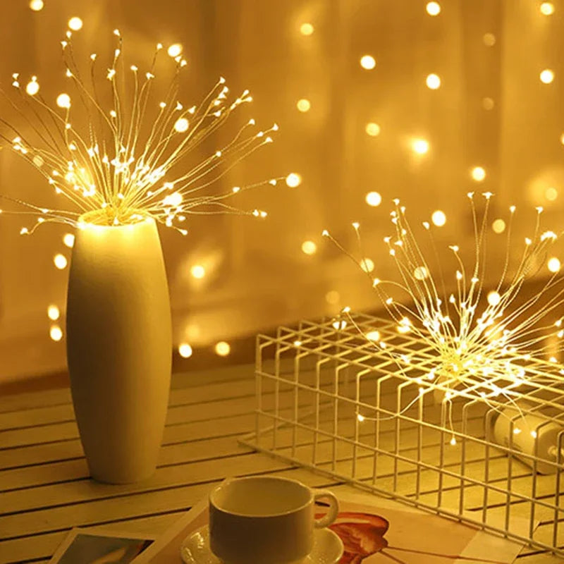 SternFeuer LED Firework Christmas Lights – Battery-Powered Fairy Lights for Home, Garden & Festive Decorations