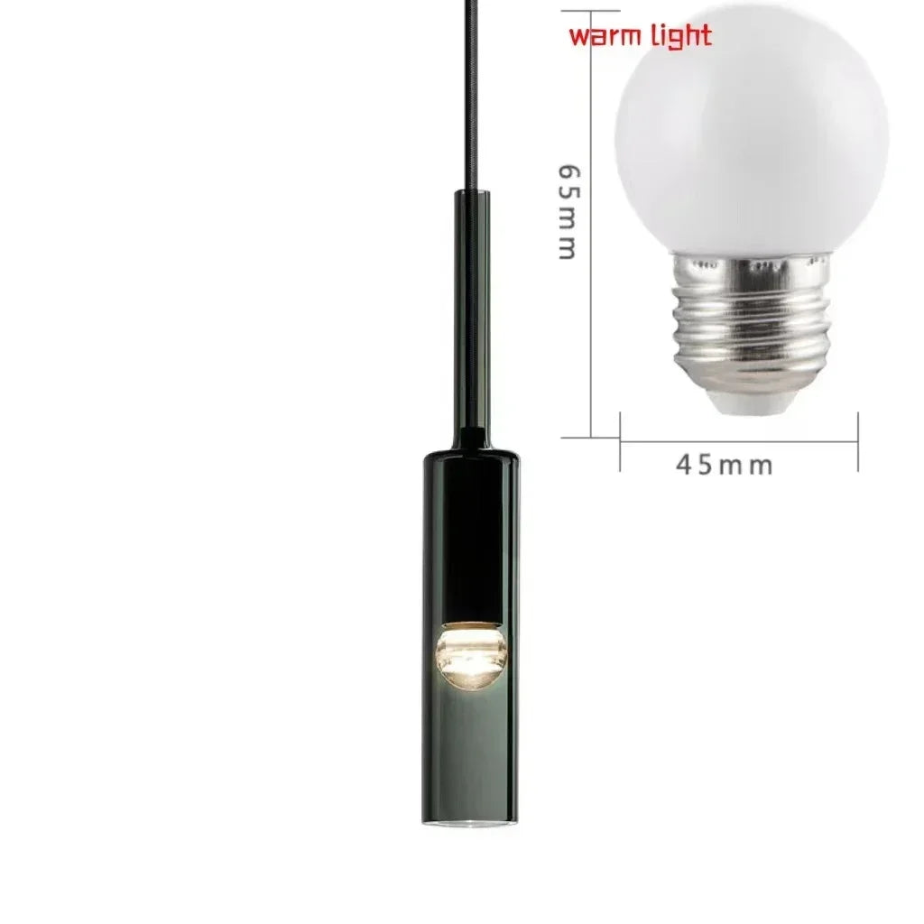 Noir Glass Pendant Light – Contemporary E27 Ceiling Light | Elegant Ambient Illumination | Modern Interior Statement