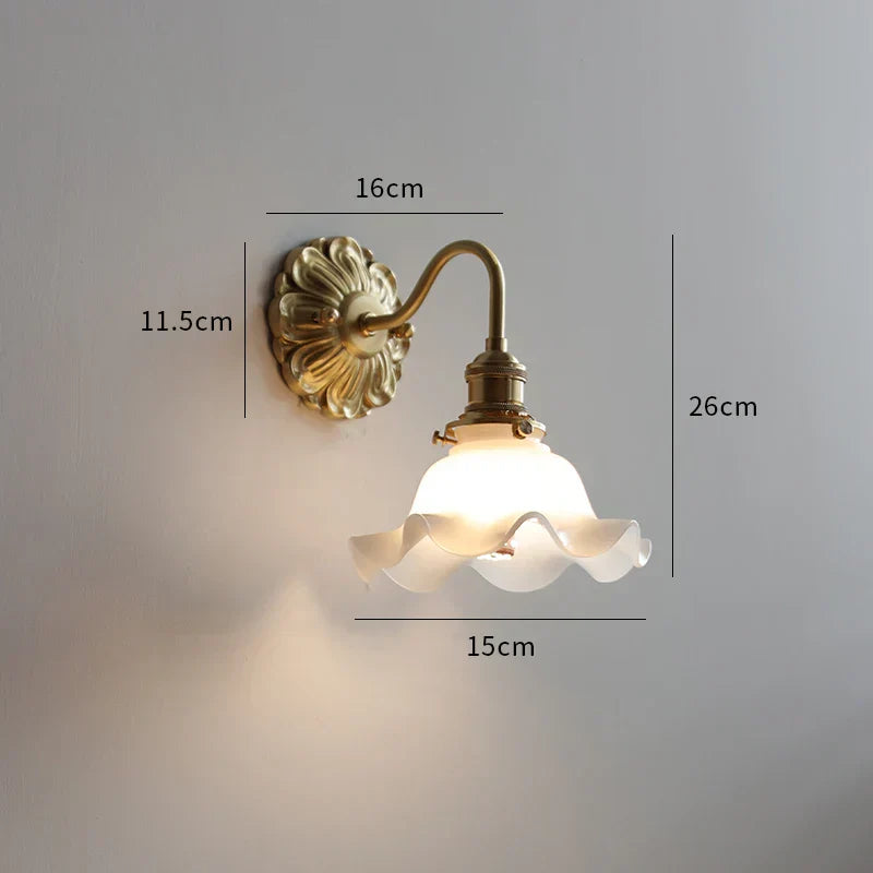 Frosted Glass LED Wall Light with Copper Finish – Modern Luxury Wall Sconce | Elegant Ambient Lighting
