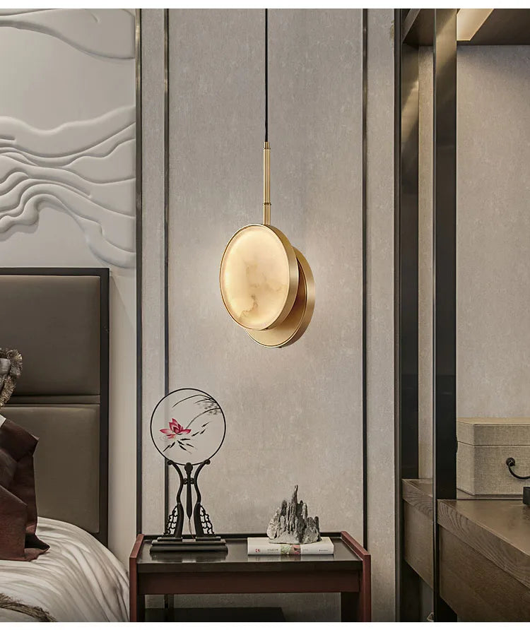 Marble Wall Light – Modern Gold LED Wall Lamp | Luxury Ambient Lighting | Contemporary Stone Interior Feature
