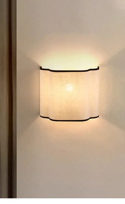 French Linen Wall Light – Cream Fabric LED Wall Sconce | Elegant Ambient Interior Lighting