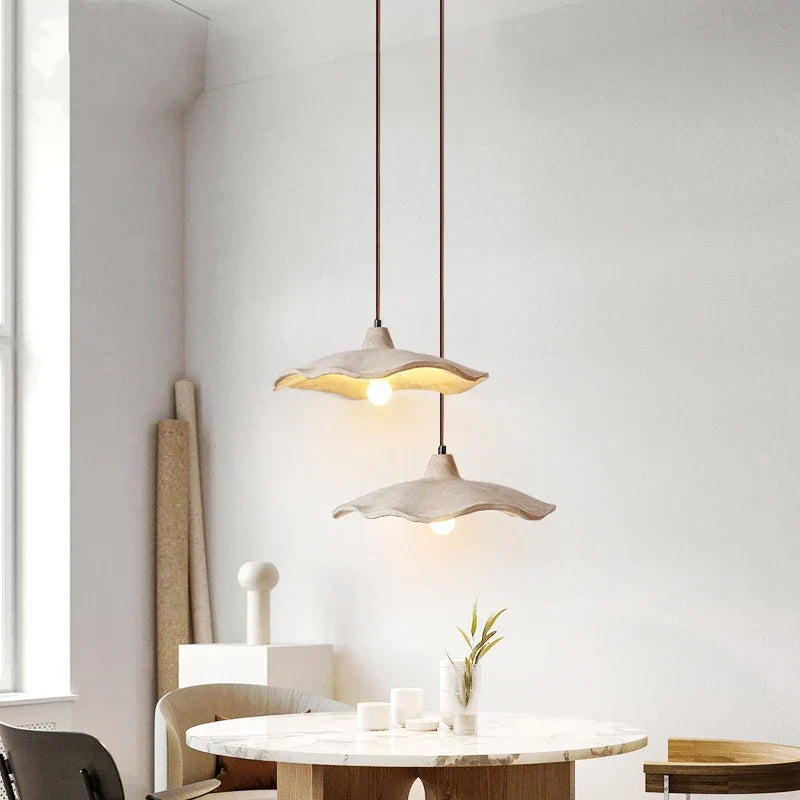 Japandi Wooden Pendant Light – Minimalist LED Ceiling Lamp | Wabi-Sabi Interior Lighting | Natural Contemporary Design