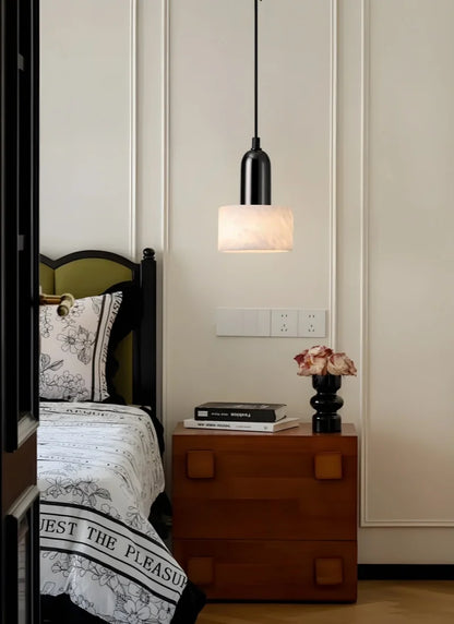 Marble Pendant Light with Iron Finish – Modern Nordic LED Ceiling Lamp | Luxury Contemporary Lighting