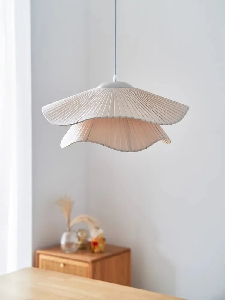 Nordic Linen Pendant Light – Scandinavian Fabric Ceiling Lamp | Soft Ambient Lighting | Japandi Interior Elegance
