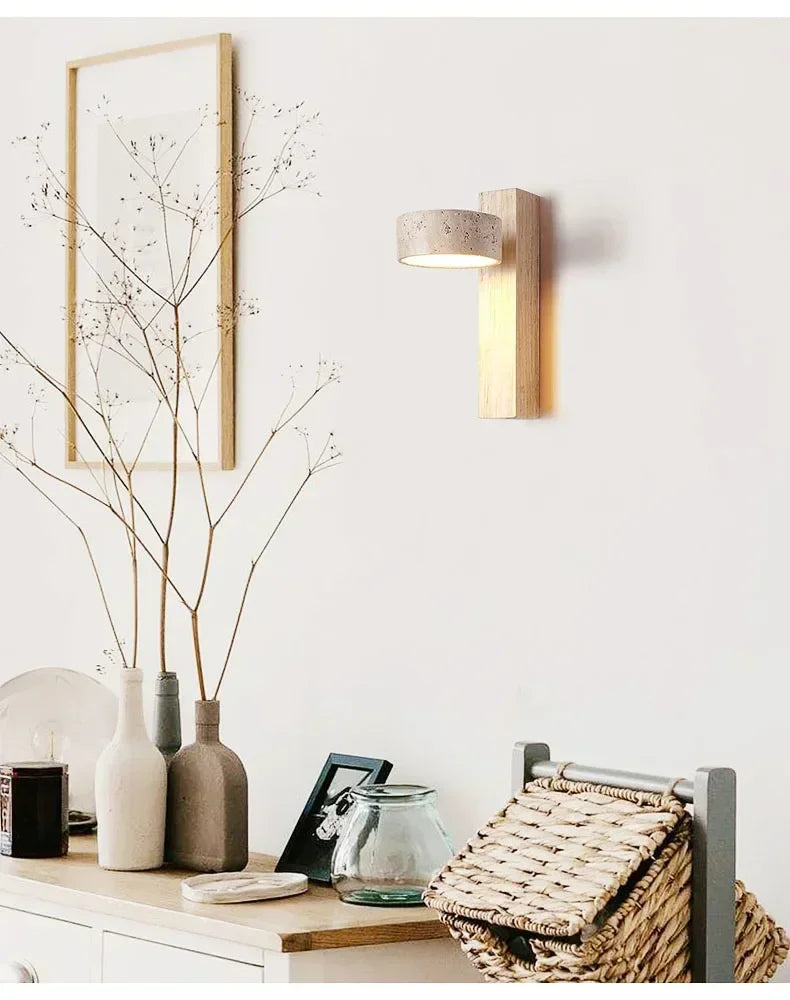 Travertine Wall Light – Wabi-Sabi LED Wall Lamp | Natural Stone Ambient Lighting | Japandi Interior Décor