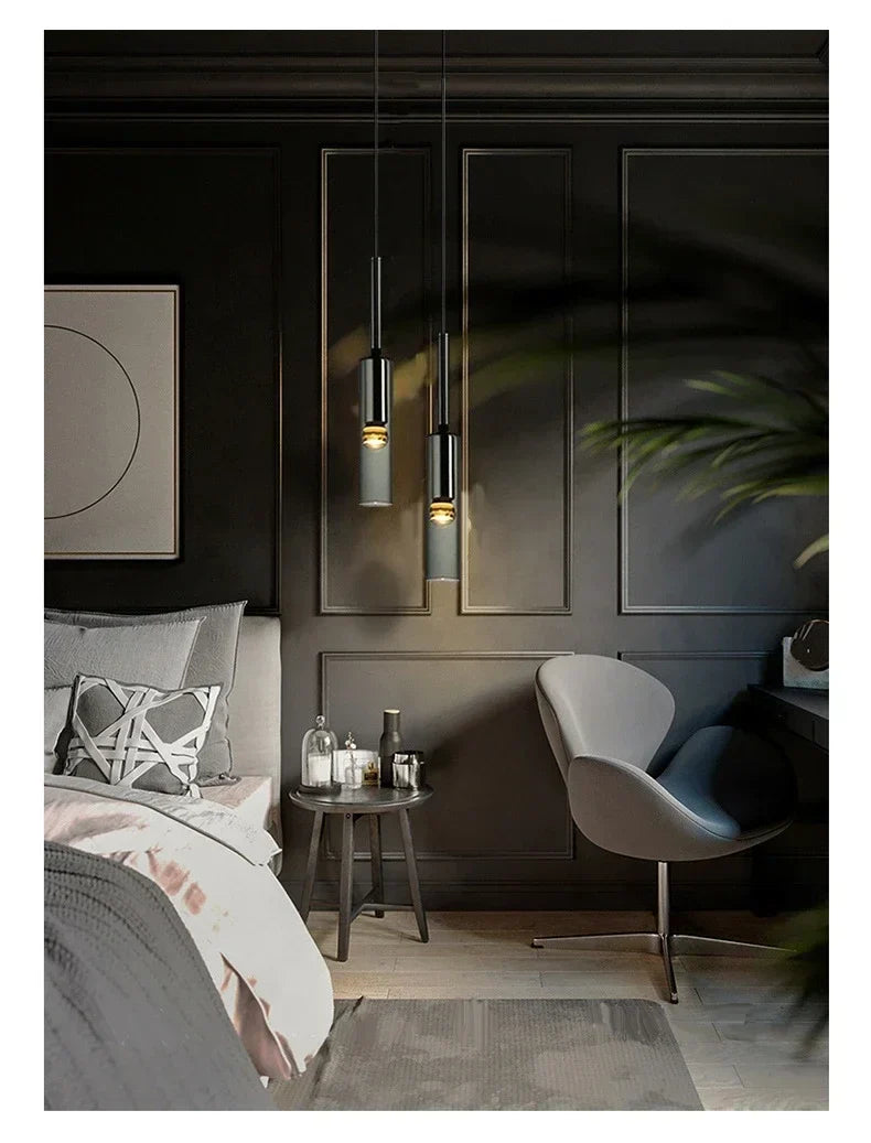 Obsidian Orb Pendant Light – Minimalist Glass Ceiling Lamp | Nordic LED Hanging Light for Contemporary Interiors