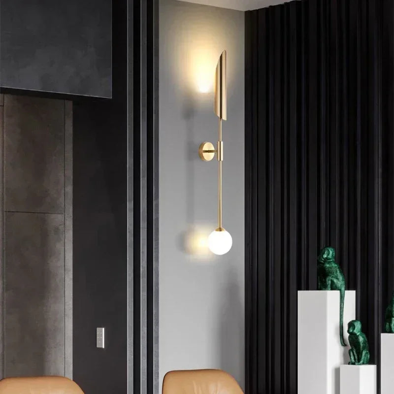 Gold Glass Wall Light – Luxury G9 Wall Lamp | Contemporary Up & Down Lighting | Elegant Interior Accent