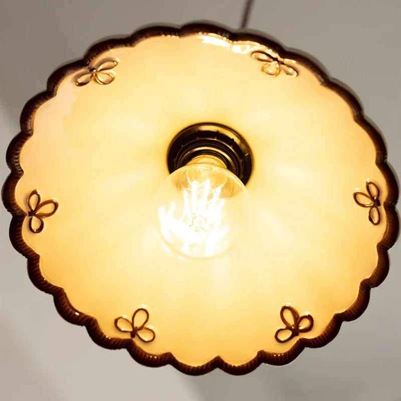 AuroraGlaze Pendant Light – Creative Glazed Ceramic LED Hanging Lamp (E27, 90–260V)