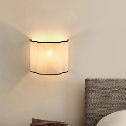 French Linen Wall Light – Cream Fabric LED Wall Sconce | Elegant Ambient Interior Lighting