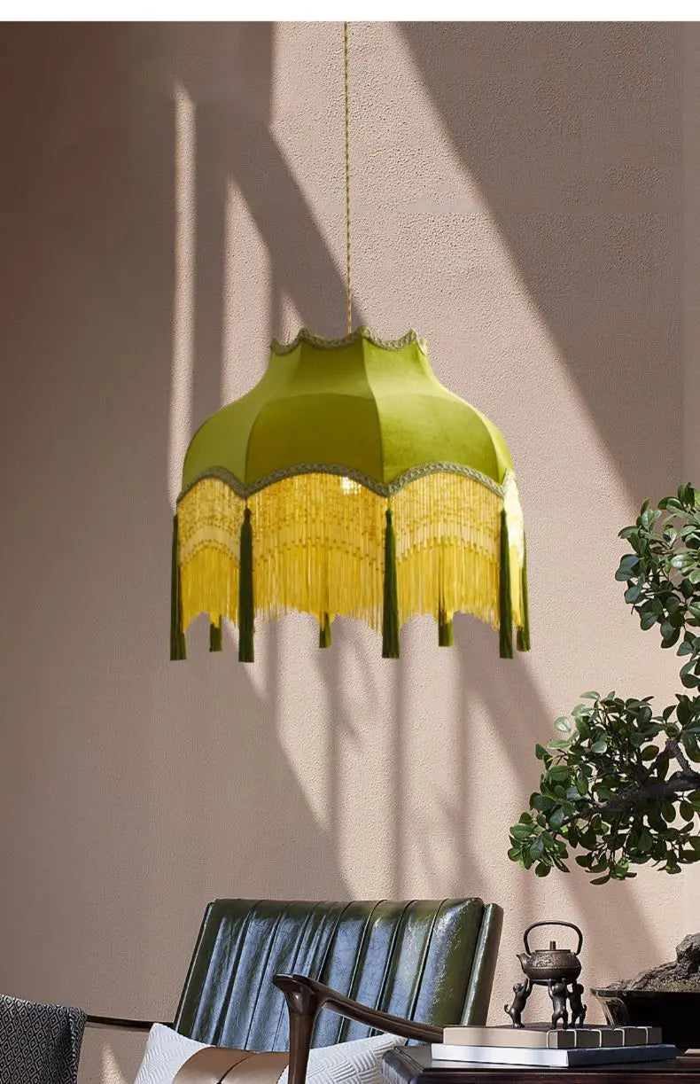 Versailles Tassel Pendant Light – French Vintage Chandelier | Luxury Fabric Ceiling Lamp | Timeless Interior Elegance