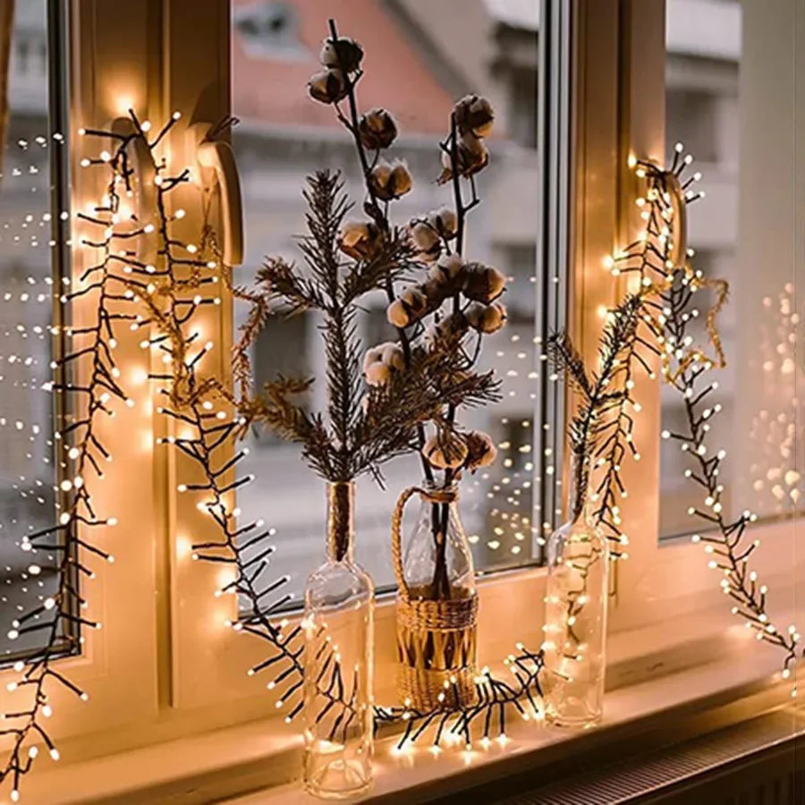 LumiBurst Cluster LED String Lights – Waterproof Firework-Style Christmas Lights | Indoor & Outdoor Decorative Lighting