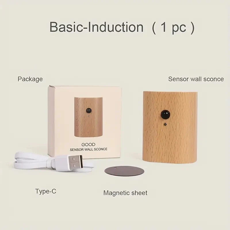 NordVale Sensor Wall Light – Wooden LED Motion Sensor Lamp | Modern Up & Down Ambient Lighting