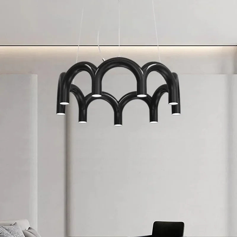Sculptural U-Shaped LED Ceiling Light – Modern Designer Chandelier | Luxury Architectural Lighting