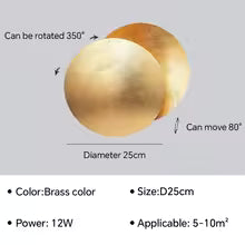 Eclipse Aura Wall Light – Rotating Gold LED Sconce | Luxury Modern Ambient Lighting