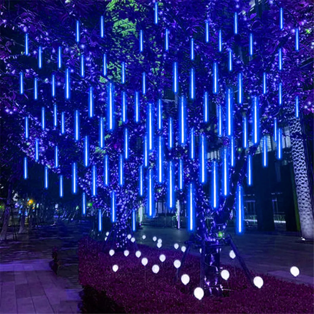 SternFall 50cm LED Meteor Shower String Lights – 8-Tube Falling Rain Lights for Outdoor Christmas & Garden Decoration