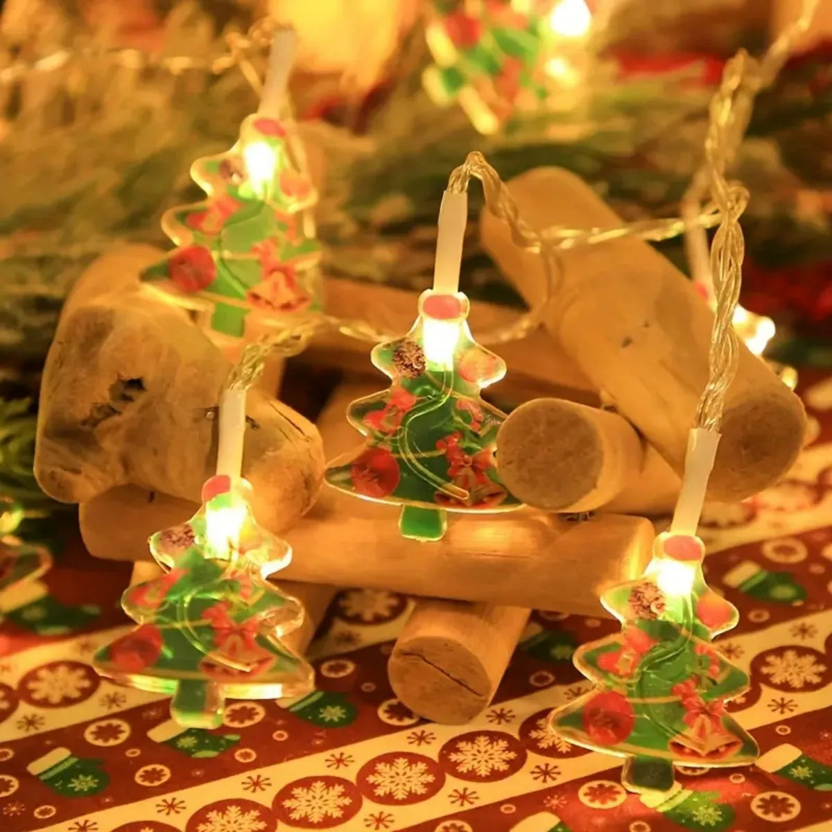 LumiJoy Christmas LED String Lights – Santa, Snowman & Christmas Tree Decorative Fairy Lights